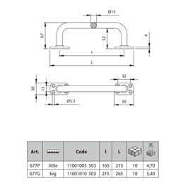 Straight handle for sliding doors COMUNELLO 677