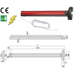 Maniglione antipanico Cisa 59851.10 e-FAST Motorizzato L 1200