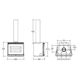 Montegrappa COMPACT 70EP 5-star wood-burning fireplace insert