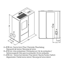 Stufa a pellet slim AURORA – Punto Fuoco 8 kW | 5 stelle