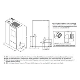 Stufa a pellet slim CLELIA – Punto Fuoco 11kW canalizzata 2 motori | 5 stelle