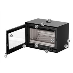 Stufa camino a legna trifacciale PANORAMA WALL Thermorossi 10,5 kW 5 stelle