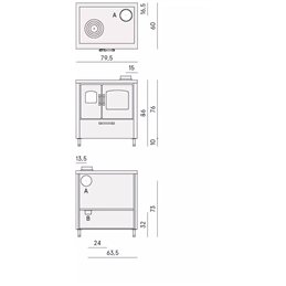 Cucina a legna Cadel Smart 80S 7,5 kW con forno – da incasso o