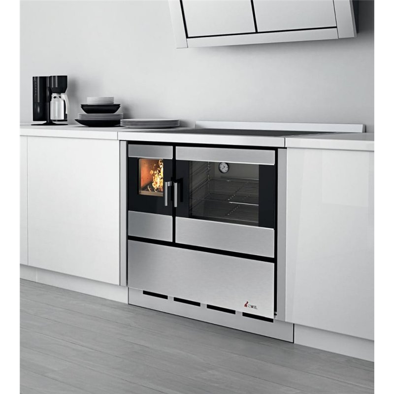 Cucina a legna da incasso Cadel Kook 90 7,5 kW con grande forno