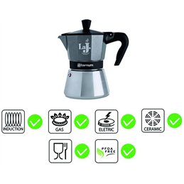Caffettiera AETERNUM LA J Moka 3 tazze per piani INDUZIONE