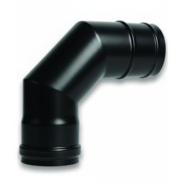 Curva a 90° SMALBO Pellet Ø80 mm con Guarnizione Siliconica – Acciaio Porcellanato 1,2 mm