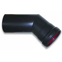 Curva a 45° SMALBO Pellet Ø80 mm con Guarnizione Siliconica – Acciaio Porcellanato 1,2 mm