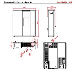 Stufa a pellet slim Palazzetti Ecofire Scarlet TC 9 US 9 kW