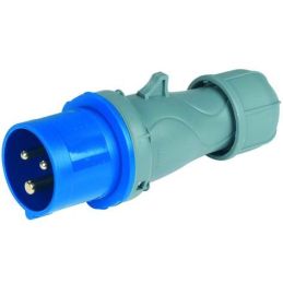 Spina industriale CEE 230V 2P+T IP44 16A Blu 9213/80803
