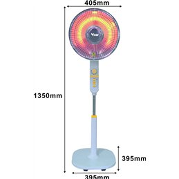 Stufa elettrica a piantana tipo ventilatore 500/1000W Vigor YUKI