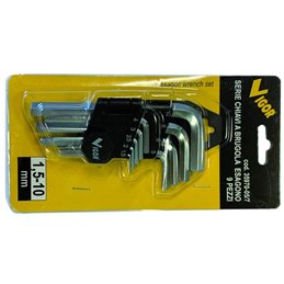 Serie chiavi a brugola maschio esagonale VIGOR 35970-05 – Set 10 pezzi