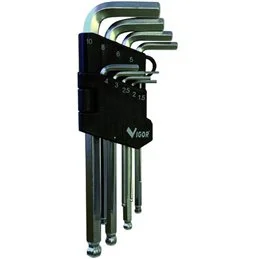 Serie chiavi a brugola maschio esagonale 9 pz 1.5-10 VIGOR 35960-09