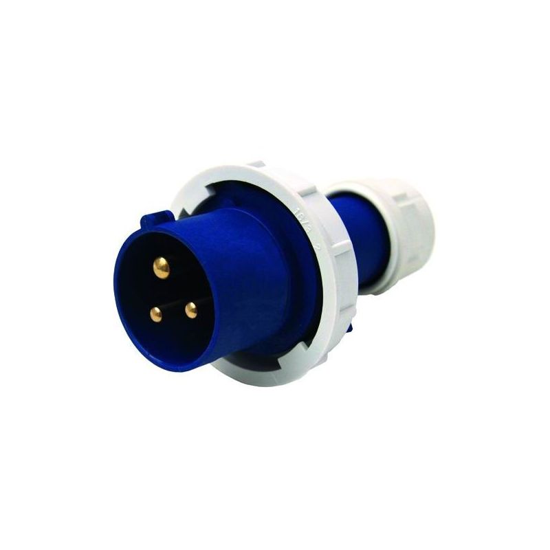 Spina industriale CEE 230V 2P+T IP67 16A Blu 80849