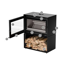 Stufa a legna Thermorossi FullMoon EVO 10,6 kW – Design Fullscreen, Classe 5 Stelle