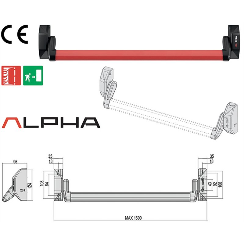 Maniglione antipanico CISA Infilare Alpha Push Art. 5M607 FR