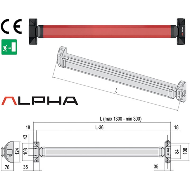 CISA Alpha Touch Panic Exit Device Art. 5M811