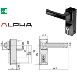Maniglia esterna CISA Alpha Art. 7A78.38