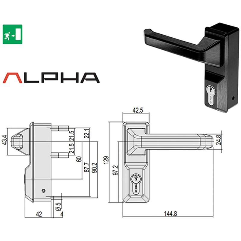 CISA Alpha External Handle Art. 7A78.38