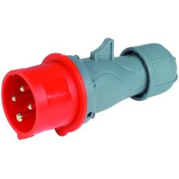 Spina industriale CEE 400V 3P+ T IP44 16A Rossa 80807