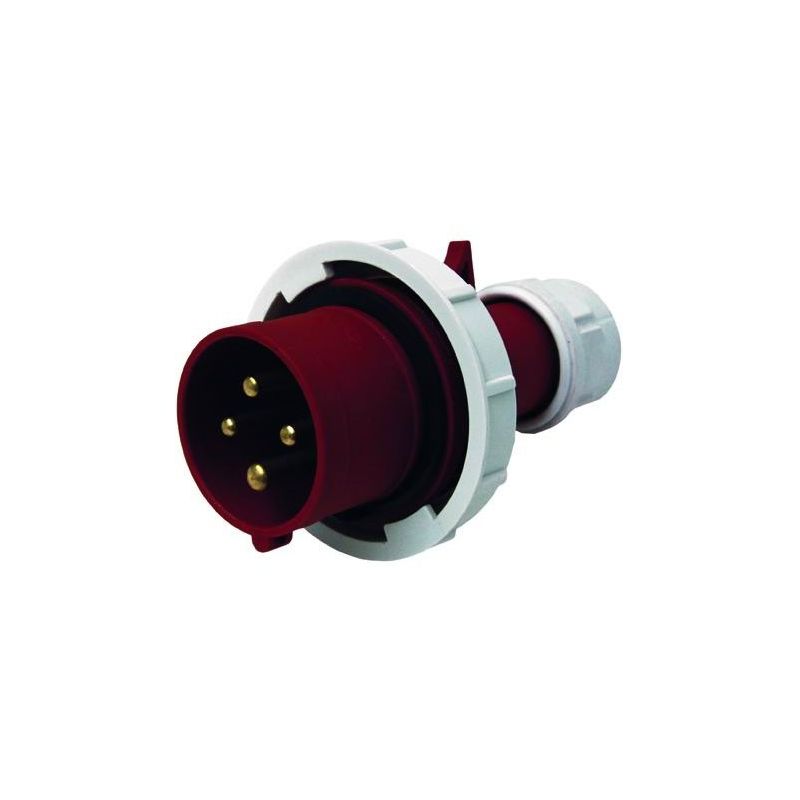 Spina industriale CEE 400V 3P+ T IP67 16A Rossa 80810