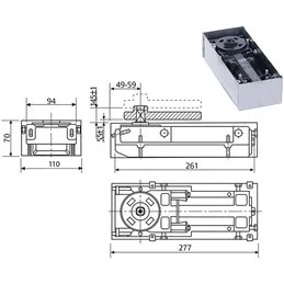 DC477 (Ex MAB 7705) 90° floor door closer