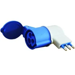 Adattatore CEE 2P+T 16A 250V con attacco 16A civile
