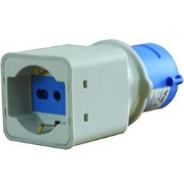 Adattatore bipasso 2P+T 16A 250V con attacco CEE 16A