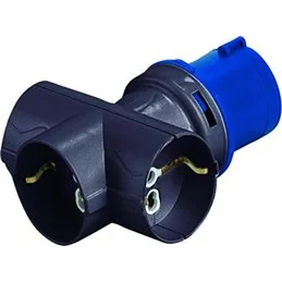 Adattatore triplo Schuko 2P+T 16A 250V con attacco CEE 16A