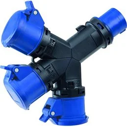 Triple CEE Adapter 2P+T 16A 250V with CEE 16A plug