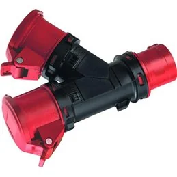 Double CEE Adapter 3P+T 16A 400V with CEE 16A plug