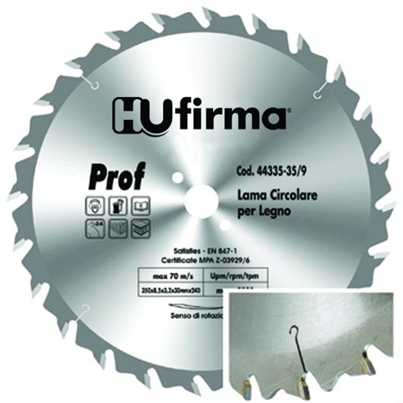 Circular blade for wood HM d. 350 F.30 24 teeth
