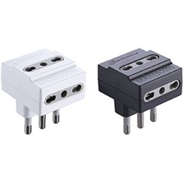 Adattatore triplo bipasso Electraline attacco 2P+T 16A 250V