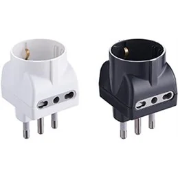 Electraline Triple Adapter 71920 / 71922 – Schuko + Bipasso / 16A Plug 