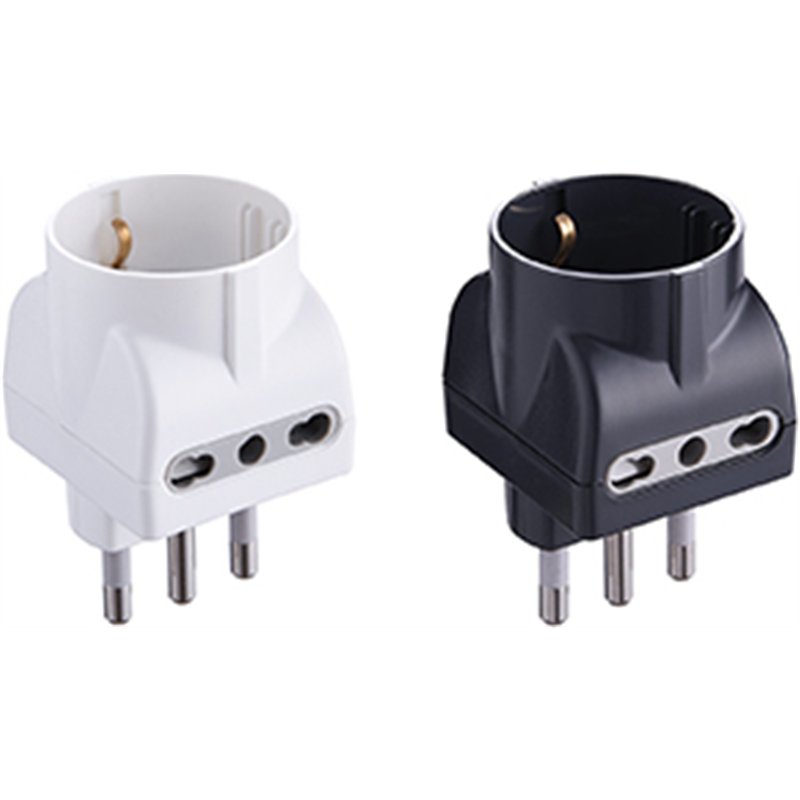 Electraline Triple Adapter 71920 / 71922 – Schuko + Bipasso / 16A Plug 