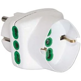 Adattatore triplo bipasso+Schuko attacco Schuko 16A 250V FME