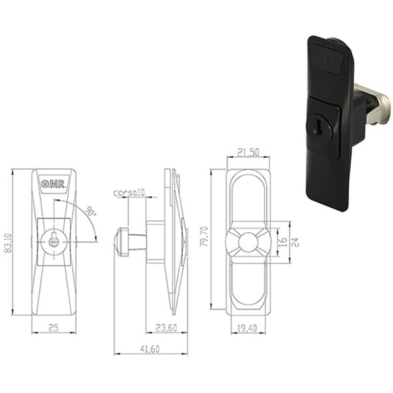 SERRATURA OMR ME-SCO PULSANTE 160551
