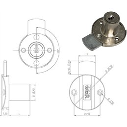 SERRATURA OMR LE-BAT BTONDA 21MM 220300