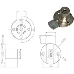 SERRATURA OMR LE-BAT BTONDA 33MM 220350