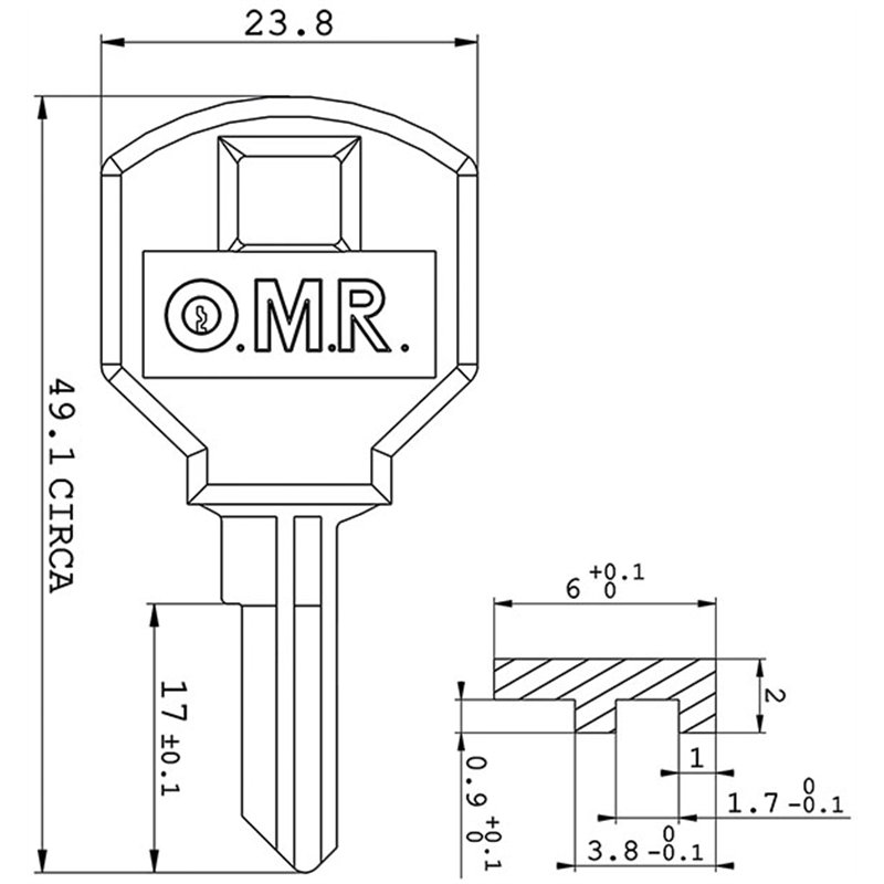 CHIAVI OMR N T.NERA SCHG05079/PL207