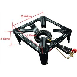 Gas stove 4 feet 40x40 cm CAST IRON burner with THERMOCOUPLE