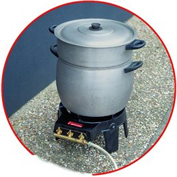 Sandrigarden cast‑iron gas burner with 3 taps, 4 legs, 8 kW