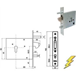 Elettroserratura da infilare per cancelli scorrevoli FIAM 381 EGI – Entrata 90 mm 