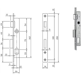 ISEO 7501510 mortise lock for jamb