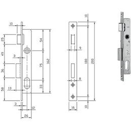 ISEO 7501510 mortise lock for jamb