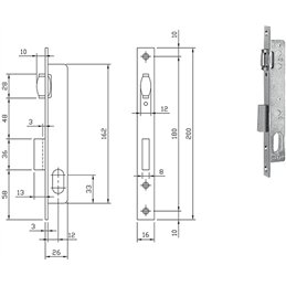 ISEO 7521510 mortise lock for jamb