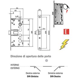 Elettroserratura infilare per TAGLIAFUOCO ISEO 216930654.5