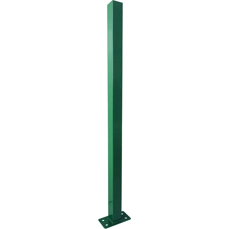 Paletto quadro per pannelli recinzione Vigor con piastra 50×50 mm – H 110 cm – Verde RAL 6005 
