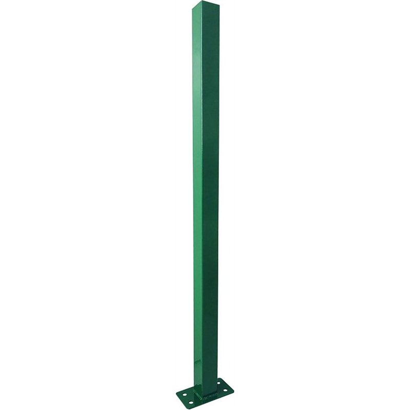 Paletto quadro per pannelli recinzione Vigor con piastra 50×50 mm – H 110 cm – Verde RAL 6005 