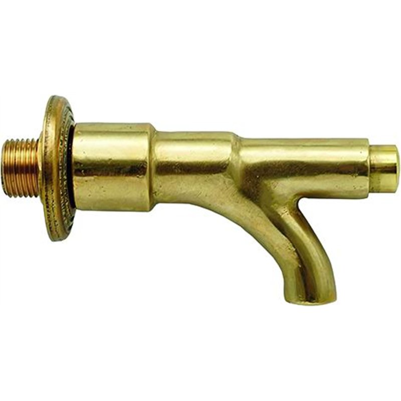 Brass push‑button fountain tap with escutcheon – 1/2" male connection