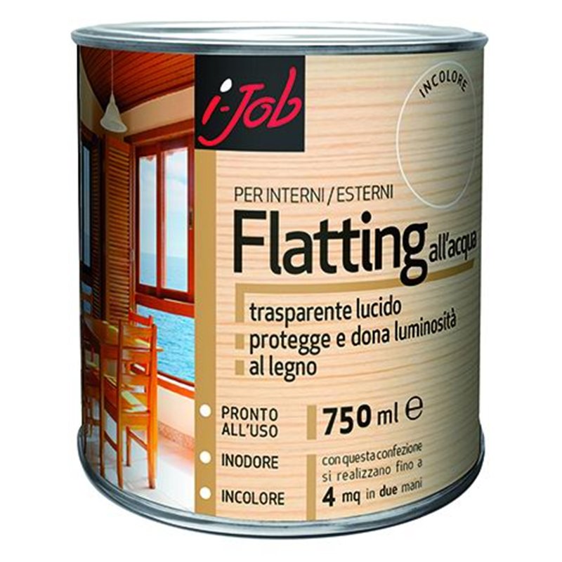 Flatting per legno all’acqua trasparente lucido – 750 ml